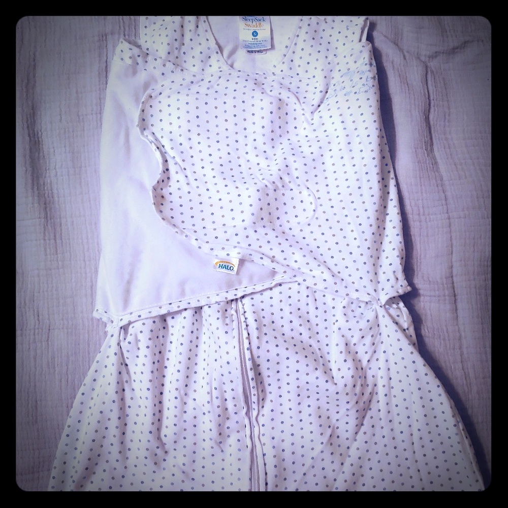 Halo SleepSack Swaddle3-6m polka dot cotton